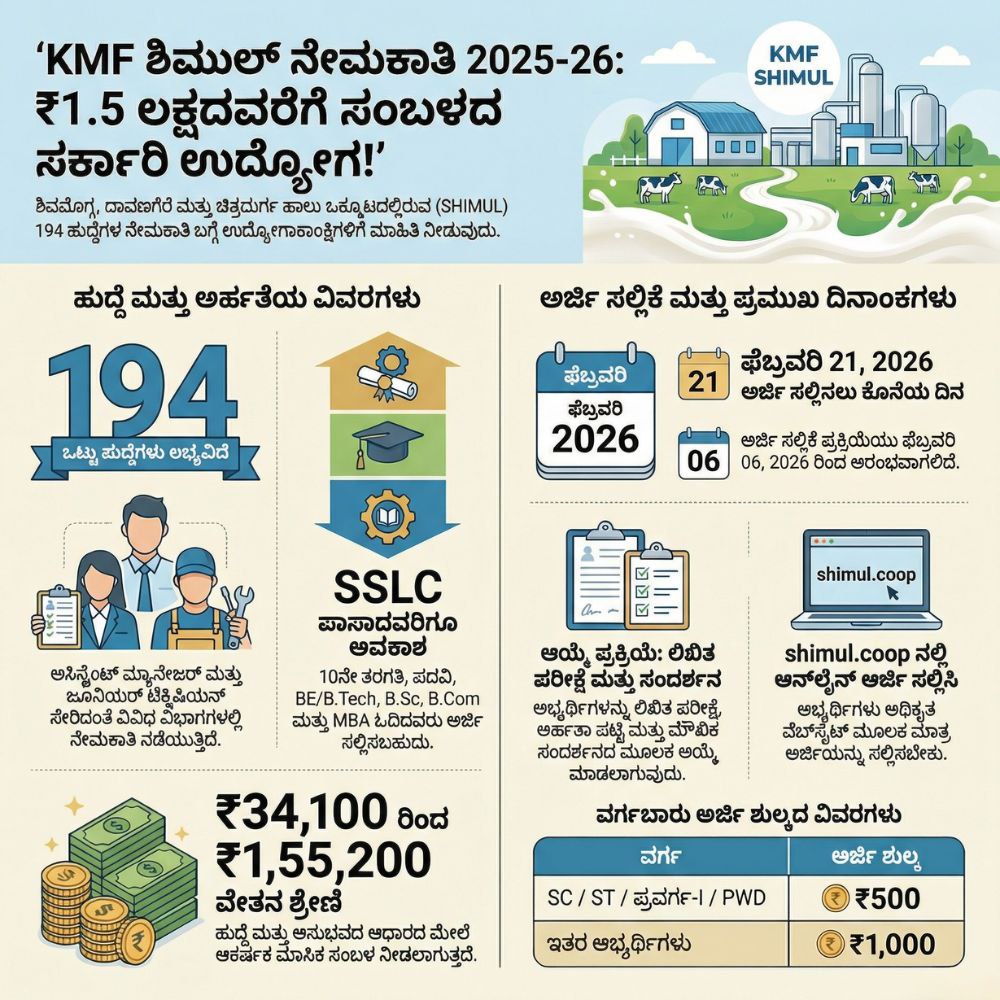 Kmf R&b ಜಾಬ್ ಅಲರ್ಟ್: ₹1.5 ಲಕ್ಷವರೆಗೆ ಸಂಬಳ! SSLC ಪಾಸ್ ಅಭ್ಯರ್ಥಿಗಳಿಗೆ KMF ನಲ್ಲಿ ...