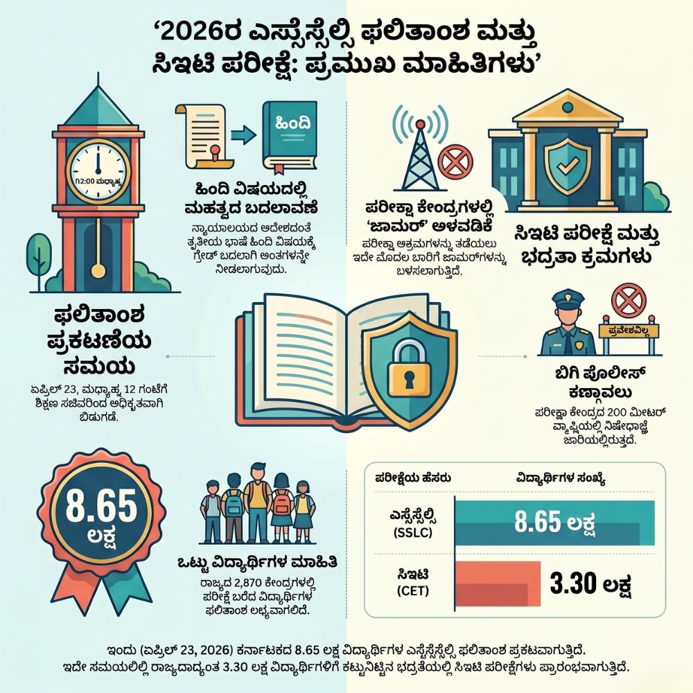 SSLC ಫಲಿತಾಂಶ‌ 2026 ಪ್ರಕಟ